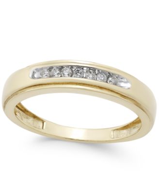 Macy's Brand - Men's Diamond Band (1/6 ct. t.w.) in 10k Gold