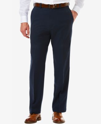 Haggar - Men's  Cool 18 PRO&reg; Classic-Fit Expandable Waist Flat Front Stretch Dress Pants