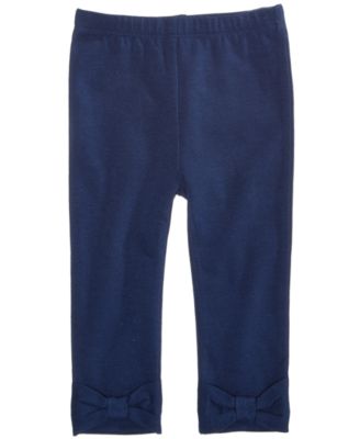 First Impressions - Baby Girls Bow-Hem Leggings