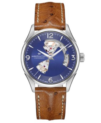 Hamilton - Men's Swiss Automatic Jazzmaster Brown Leather Strap Watch 42mm