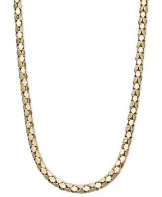 Italian Gold - 14k Gold Necklace, 16" Diamond Cut Popcorn Chain