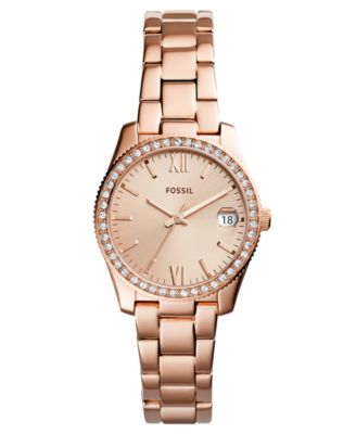 Fossil - Women's Scarlette Rose Gold-Tone Stainless Steel Bracelet Watch 32mm