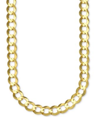 Italian Gold - Open Curb Link Chain Necklace in 10k Gold