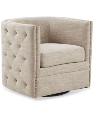 Furniture - Capstone Swivel Tufted Chair, Quick Ship