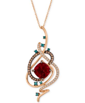 Le Vian - Pomegranate Garnet™ (4-1/2 ct. t.w.) & Diamond (3/4 ct. t.w.) 18" Pendant Necklace in 14k Rose Gold