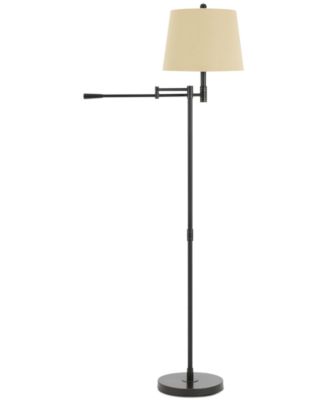 Cal Lighting - Monticello Metal Swing Arm Floor Lamp with Burlap Shade