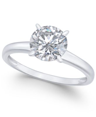 Arabella - 14k White Gold Ring, Cubic Zirconia Solitaire Engagement Ring (3-1/3 ct. t.w.)