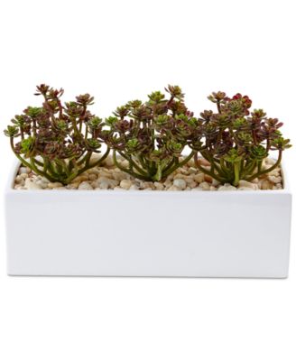 Nearly Natural - 7.75"H Sedum Artificial Arrangement in Rectangular Planter