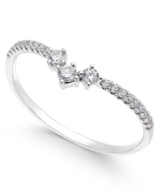 Macy's Brand - Diamond Curved Band (1/5 ct. t.w.) in 14k White Gold