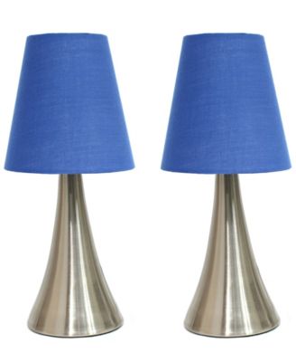 All The Rages - Valencia 2  Pack Mini Touch Table Lamp Set with Fabric Shades
