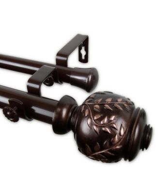 Rod Desyne - Colette Double Curtain Rod 1" OD 28-48 inch - Bronze