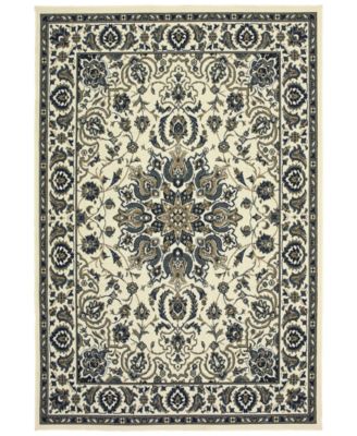 Oriental Weavers - Marina 1248W Ivory/Navy 3'7" x 5'6" Indoor/Outdoor Area Rug