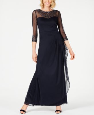 Alex Evenings - Illusion Embellished A-Line Gown