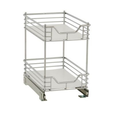 Household Essentials - Design Trend Glidez 11.5" Standard Depth 2-Tier Double Basket Sliding Under Cabinet Organizer