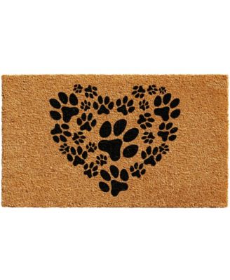 Home & More - Heart Paws 24" x 36" Coir/Vinyl Doormat