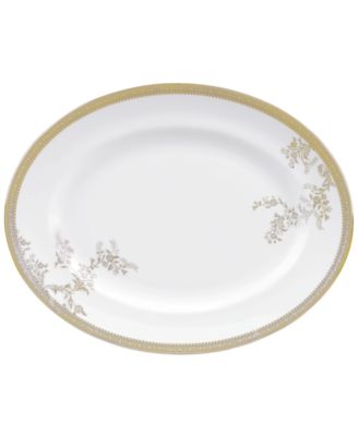 Vera Wang Wedgwood - "Lace Gold" Oval Platter, 13.75"