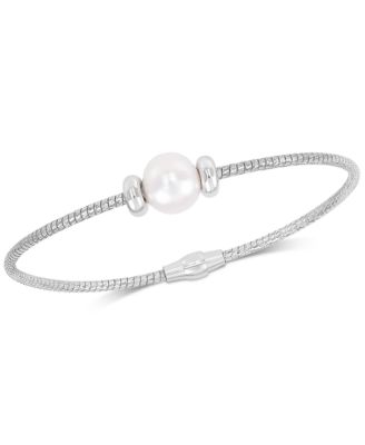 Honora - Cultured Freshwater Pearl (8-9mm) Bangle Bracelet in Sterling Silver