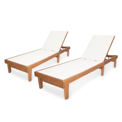 Noble House - Sumrland Outdoor Chaise Lounge, Quick Ship (Set of 2)