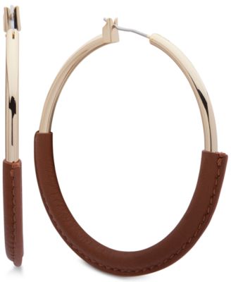 Lauren Ralph Lauren - Leather-Wrapped Hoop Earrings
