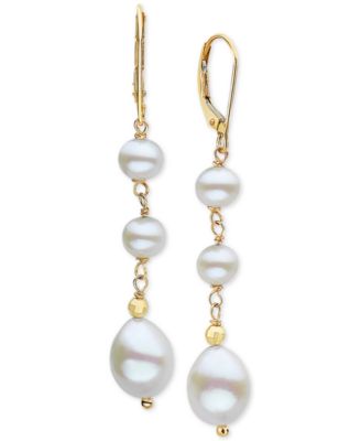 EFFY Collection - Cultured Freshwater Pearl (5-1/2 & 8mm) Drop Earrings in 14k Gold