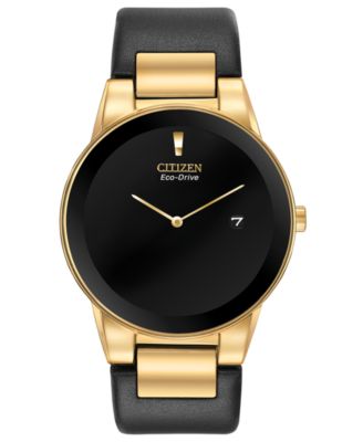 Citizen - Men's Axiom Black Leather Strap Watch 40mm