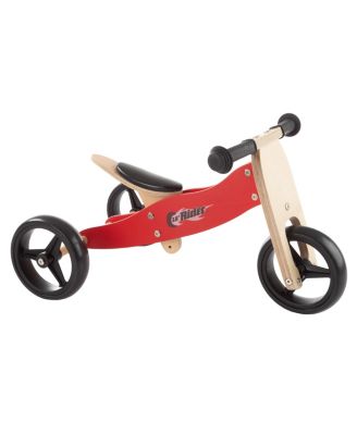 Lil' Rider - 2-in-1 Wooden Balance Bike Push Tricycle- Ride-On Toy with Easy Grip Handles, No Pedals, Rubber Wheels for Boys and Girls, Ages 1-3 by