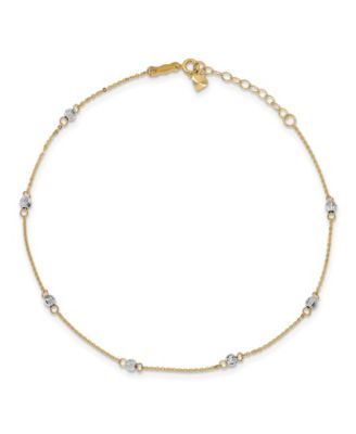 Macy's Brand - Bead Anklet in 14k Yellow and White Gold