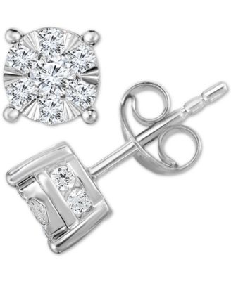 TruMiracle - Diamond Stud Earrings in 14k White Gold