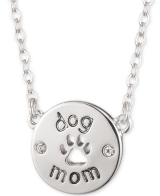 Pet Friends Jewelry - Silver-Tone Dog Mom Pendant Necklace, 16" + 3" extender