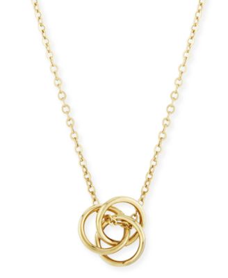 Macy's Brand - Love Knot Necklace Set in 14k Yellow Gold