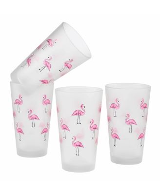 Culver - Flamingos Pint Glass 16-Ounce Set of 4