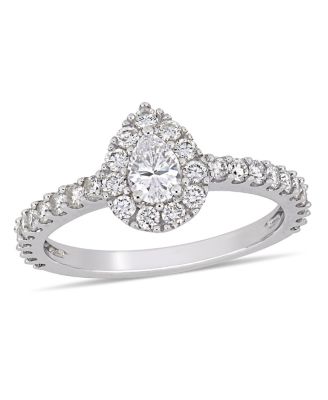 Macy's Brand - Pear Diamond (1 ct. t.w.) Halo Engagement Ring in 14k White Gold