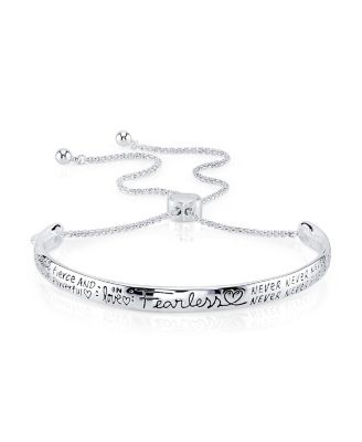 Unwritten - "Fearless" Silver Plated Adjustable Bolo Bracelet