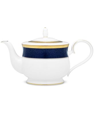 Noritake - Odessa Cobalt Gold Tea Pot, 43 Oz.