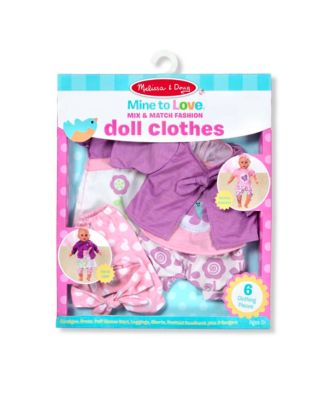 Melissa and Doug - Mine to Love Mix Match Fashion Doll Clothes for 12"-18" Dolls 6 pcs