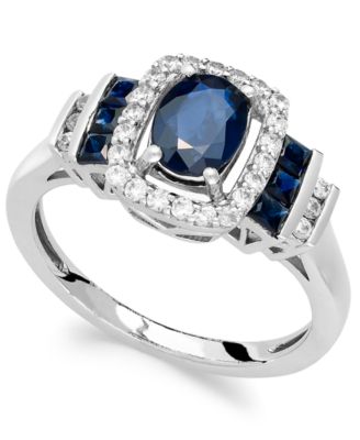 Macy's Brand - Sapphire (1-3/8 ct. t.w.) and Diamond (1/5 ct. t.w.) Ring in 14k Gold (Also available in Ruby and Emerald)