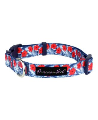 Parisian Pet - Hibiscus Blue Dog Collar