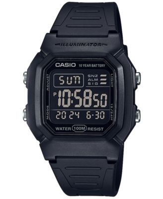 Casio - Men's Digital Blackout Black Resin Strap Watch 36.8mm