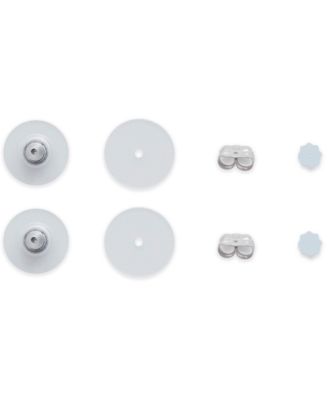 DRS - 8-Pc. Set Earring Backs in White Plastic & 14k White Gold