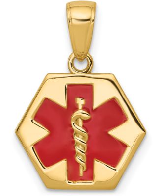 Macy's Brand - Medical Info Hexagon Charm Pendant in 14k Gold