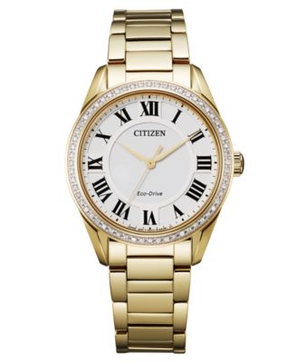 Citizen - Women's Arezzo Diamond Gold-Tone Stainless Steel Bracelet Watch 32mm