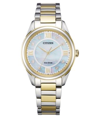 Citizen - Women's Arezzo Diamond-Accent Two-Tone Stainless Steel Bracelet Watch 32mm