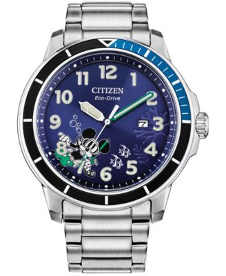 Citizen - Men's Mickey Mouse Water Sport Stainless Steel Bracelet Watch 46mm