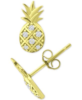 Giani Bernini - Cubic Zirconia Pineapple Stud Earrings in 18k Gold-Plated Sterling Silver