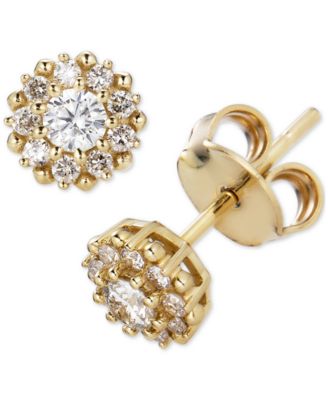 Macy's Brand - Diamond Halo Stud Earrings (1/3 ct. t.w.) in 14k Gold