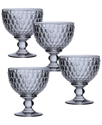 Villeroy & Boch - Boston Blue Crystal Dessert Bowl/ Champagne Glass, Set of 4
