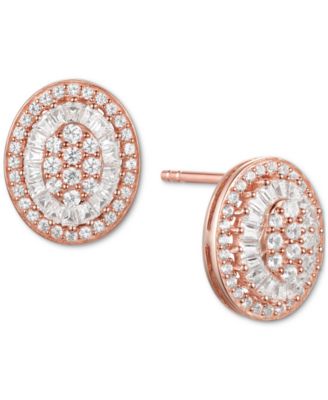 Macy's - Diamond Baguette Oval Stud Earrings (1/2 ct. t.w.)