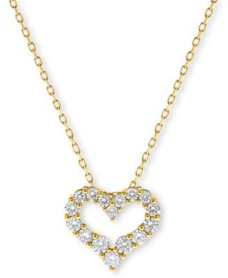 Macy's Brand - Diamond Heart Pendant Necklace (1/2 ct. t.w.) n 14K Gold or 14K White Gold