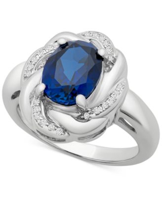Macy's Brand - Blue Sapphire (1-3/4 ct. t.w.) & White Sapphire (1/6 ct. t.w.) Ring in Sterling Silver