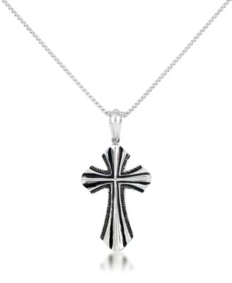Andrew Charles by Andy Hilfiger - Men's Cross 24" Pendant Necklace in Stainless Steel
